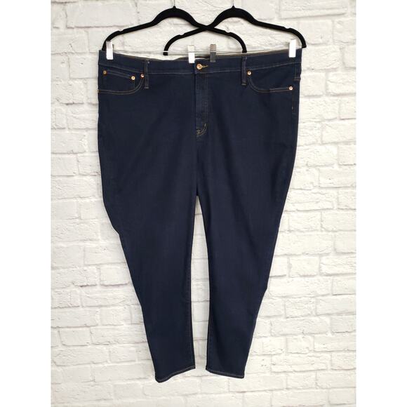 J. Crew 10" Highest-Rise Toothpick Jean in Dark Ink Wash Sz 37 Plus Size 24 - Picture 1 of 16